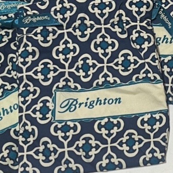 Brighton Navy and Cream Patterned Bags Set of 7 satchel bags gift bags - Picture 8 of 8